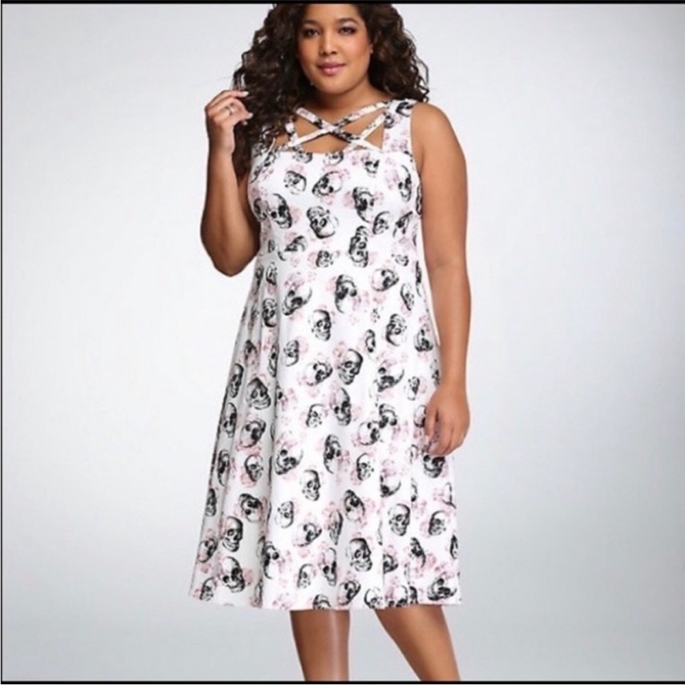 Torrid Women's Skull Lattice Swing Dress